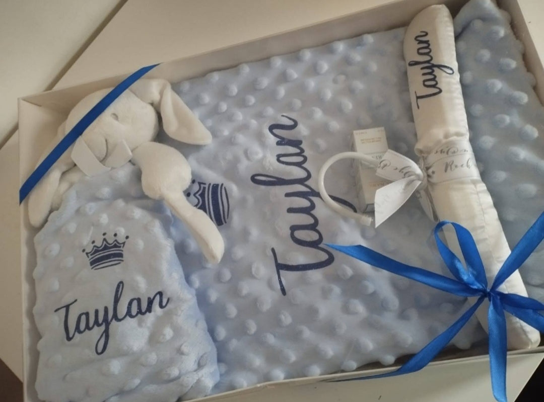 Coffret Couverture ,Doudou et Cintre - Minky